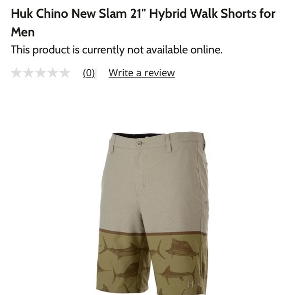 Huk Other - Huk chino new slam green fishing shorts 36 inch